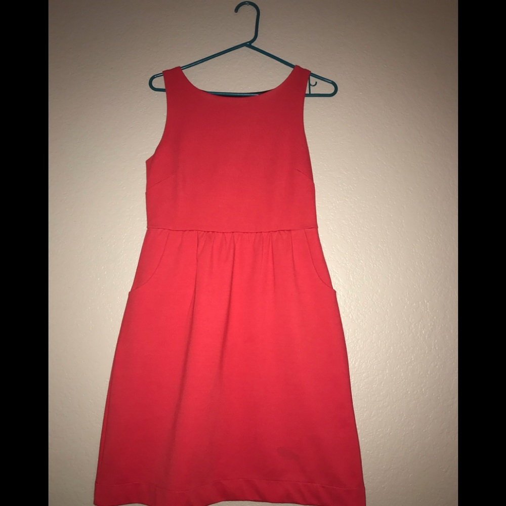 Fire Red Dress with Pockets